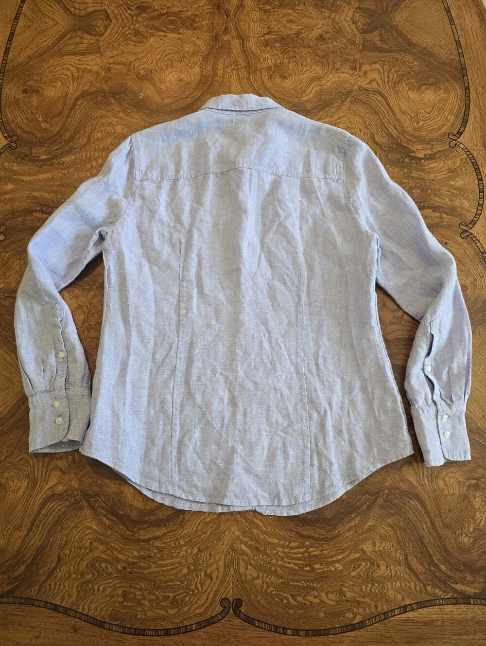 Baird McNutt J.Crew Irish Linen Light Blue Button-Down Shirt Womens size 2